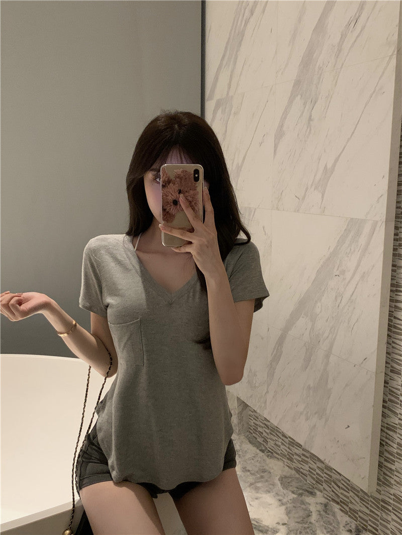 2025 Summer New Women's V-Neck T-Shirt