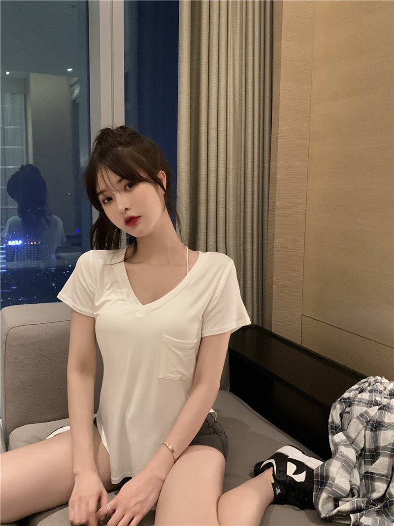 2025 Summer New Women's V-Neck T-Shirt
