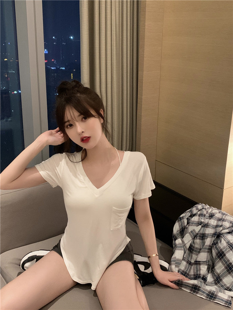 2025 Summer New Women's V-Neck T-Shirt