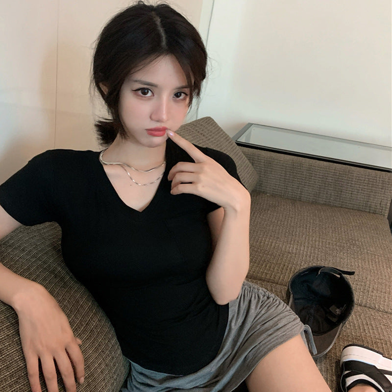 2025 Summer New Women's V-Neck T-Shirt