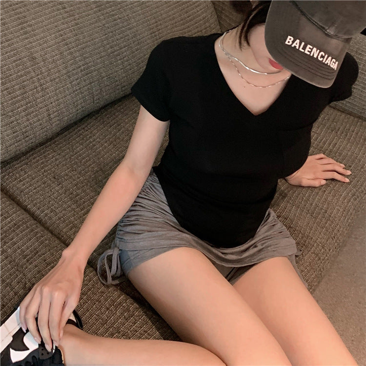 2025 Summer New Women's V-Neck T-Shirt