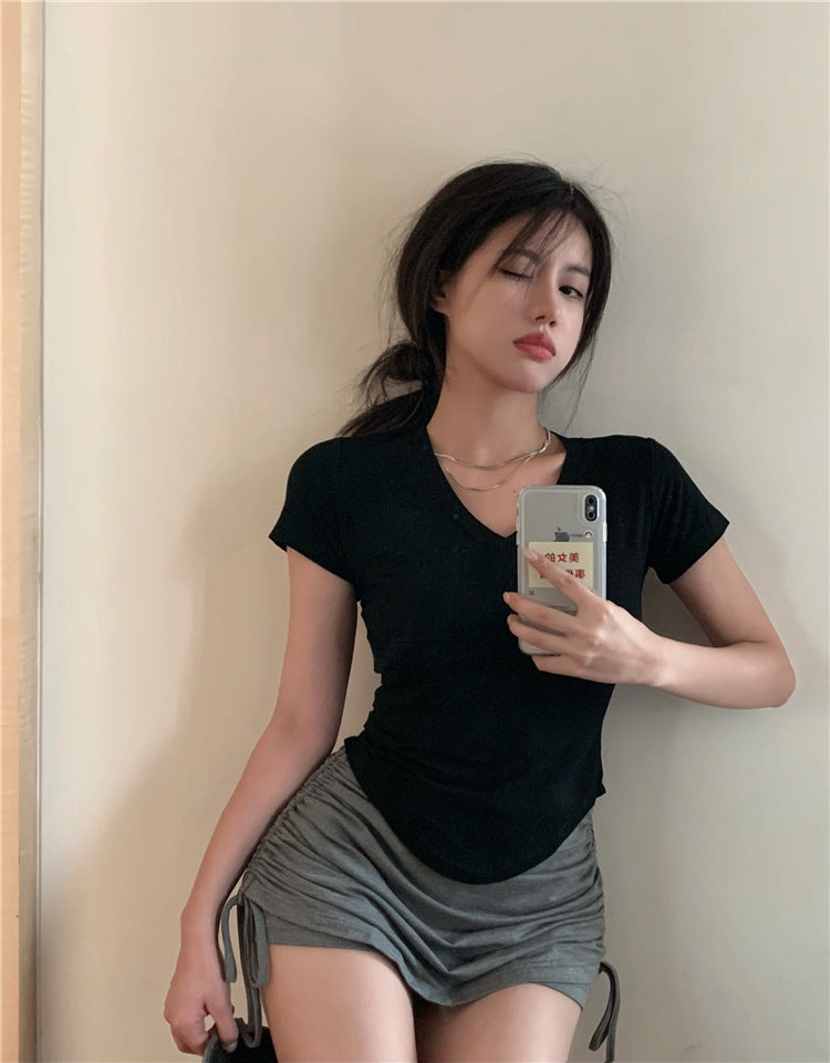 2025 Summer New Women's V-Neck T-Shirt