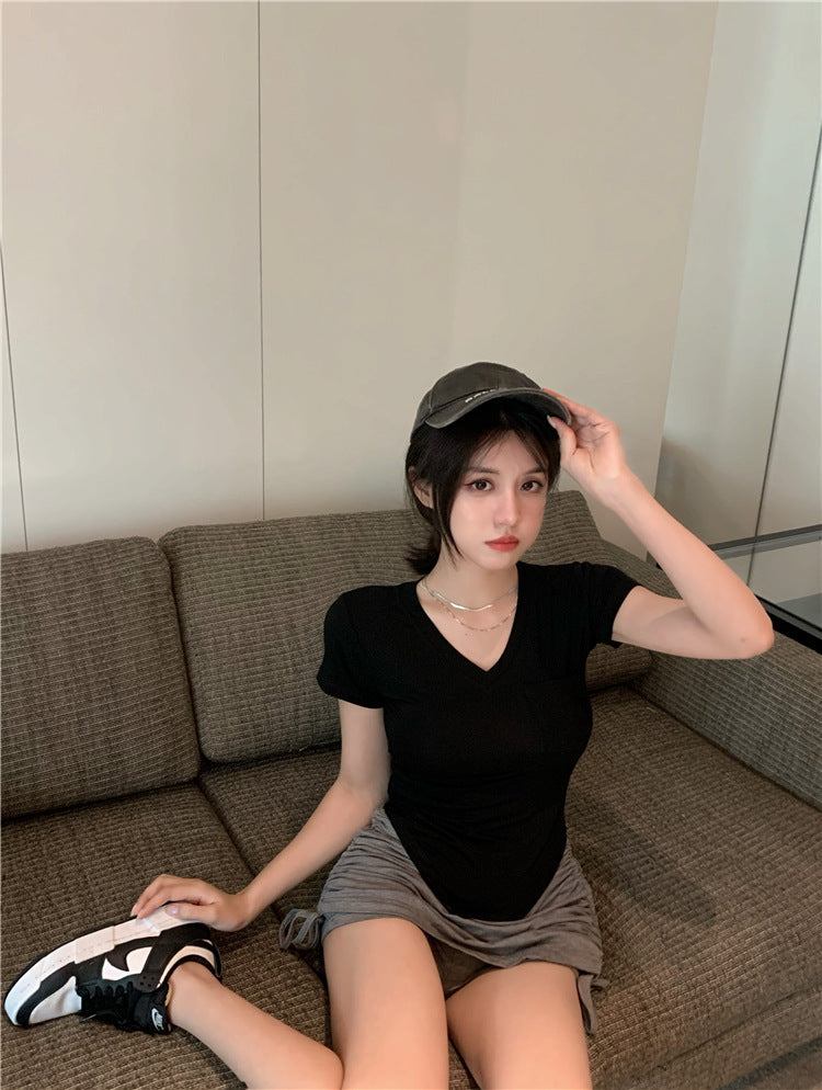 2025 Summer New Women's V-Neck T-Shirt