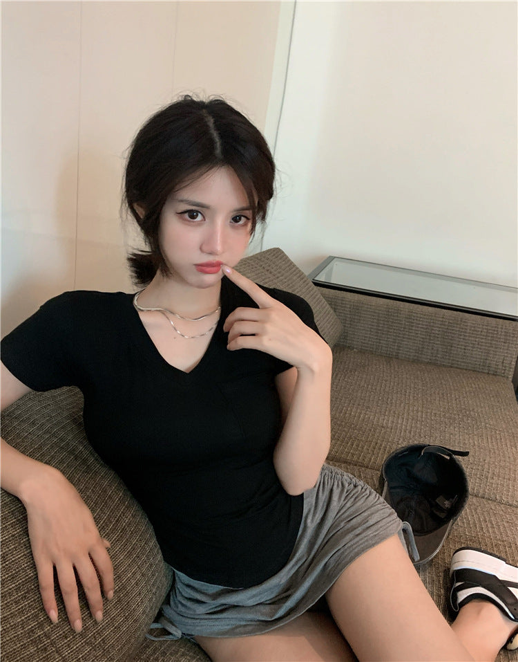 2025 Summer New Women's V-Neck T-Shirt