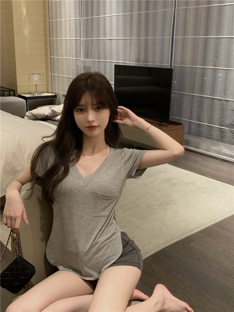 2025 Summer New Women's V-Neck T-Shirt