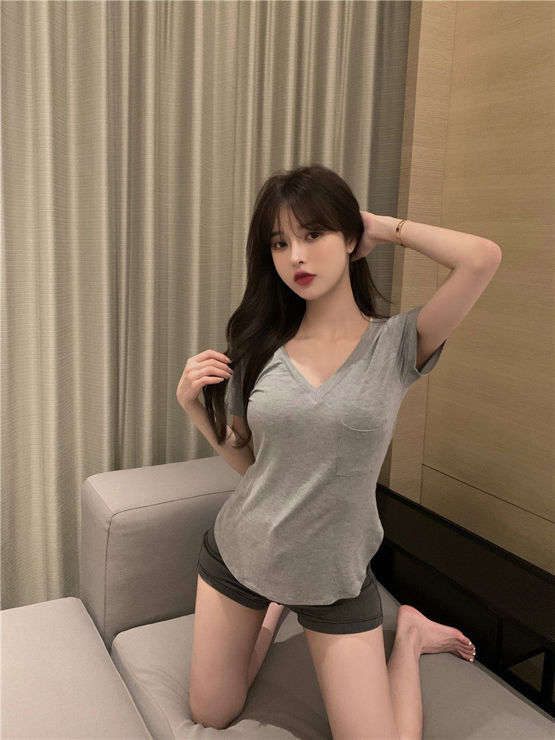 2025 Summer New Women's V-Neck T-Shirt