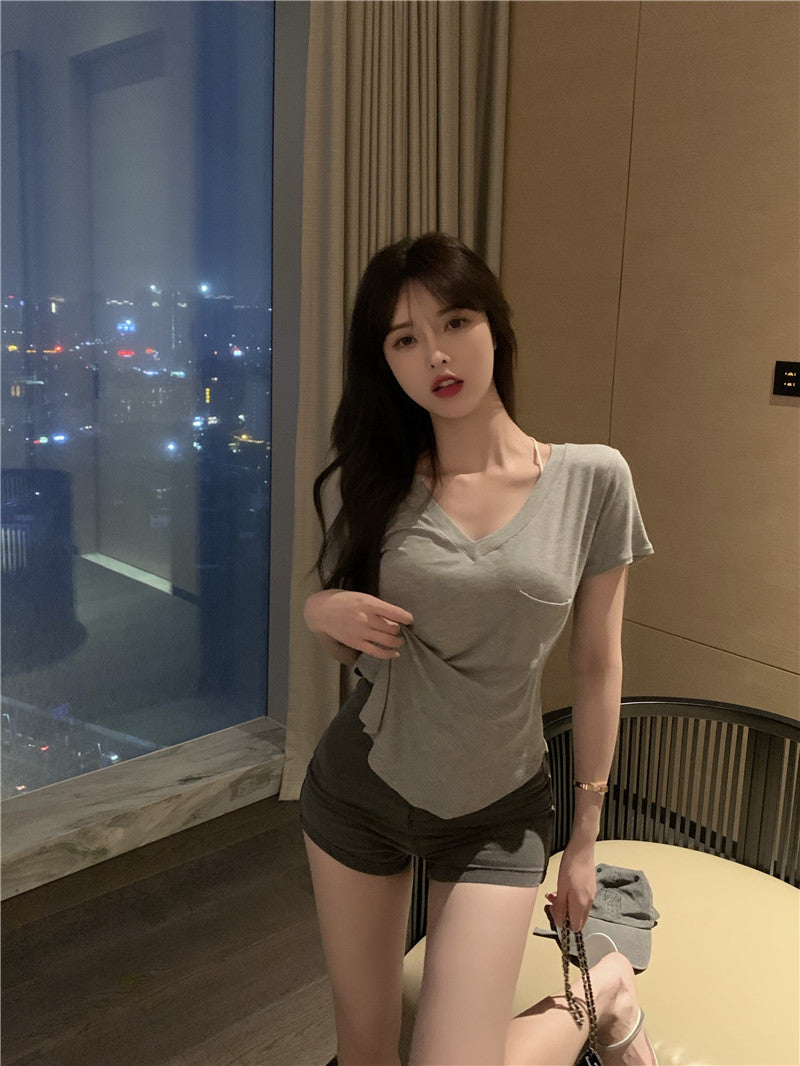 2025 Summer New Women's V-Neck T-Shirt